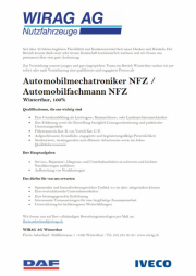 Automobilmechatroniker NFZ / Automobilfachmann NFZ